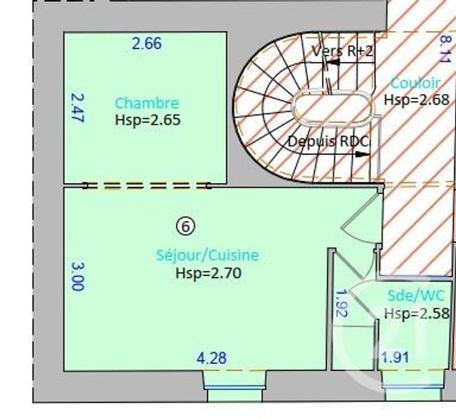 Appartement F1 à vendre - 1 pièce - 23.3 m2 - DAX - 40 - AQUITAINE - Century 21 Glockner