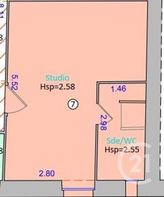 Appartement F1 à vendre - 1 pièce - 23.5 m2 - DAX - 40 - AQUITAINE - Century 21 Glockner
